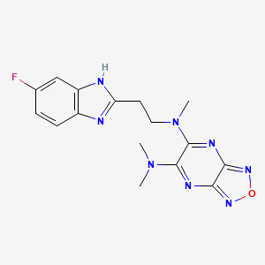 molecular formula C16H17FN8O B3759000 N-[2-(5-fluoro-1H-benzimidazol-2-yl)ethyl]-N,N',N'-trimethyl[1,2,5]oxadiazolo[3,4-b]pyrazine-5,6-diamine 