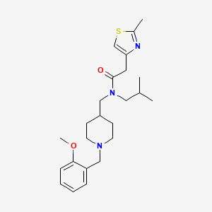 molecular formula C24H35N3O2S B3759007 N-isobutyl-N-{[1-(2-methoxybenzyl)-4-piperidinyl]methyl}-2-(2-methyl-1,3-thiazol-4-yl)acetamide 