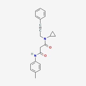 molecular formula C22H22N2O2 B3759126 N-cyclopropyl-N'-(4-methylphenyl)-N-(3-phenylprop-2-yn-1-yl)malonamide 