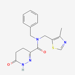 molecular formula C17H18N4O2S B3759128 N-benzyl-N-[(4-methyl-1,3-thiazol-5-yl)methyl]-6-oxo-1,4,5,6-tetrahydropyridazine-3-carboxamide 