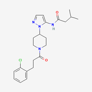 molecular formula C22H29ClN4O2 B3759233 N-(1-{1-[3-(2-chlorophenyl)propanoyl]-4-piperidinyl}-1H-pyrazol-5-yl)-3-methylbutanamide 
