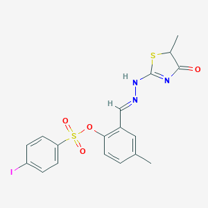 [4-methyl-2-[(E)-[(5-methyl-4-oxo-1,3-thiazol-2-yl)hydrazinylidene]methyl]phenyl] 4-iodobenzenesulfonate