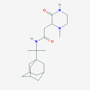 molecular formula C20H33N3O2 B3759255 N-[1-(1-adamantyl)-1-methylethyl]-2-(1-methyl-3-oxo-2-piperazinyl)acetamide 