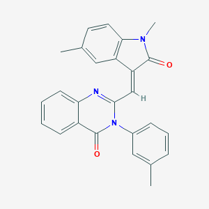 2-[(1,5-dimethyl-2-oxo-1,2-dihydro-3H-indol-3-ylidene)methyl]-3-(3-methylphenyl)-4(3H)-quinazolinone