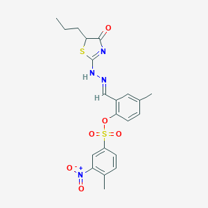 [4-methyl-2-[(E)-[(4-oxo-5-propyl-1,3-thiazol-2-yl)hydrazinylidene]methyl]phenyl] 4-methyl-3-nitrobenzenesulfonate