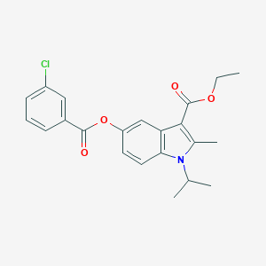 molecular formula C22H22ClNO4 B375929 Ethyl 5-(3-chlorobenzoyl)oxy-2-methyl-1-propan-2-ylindole-3-carboxylate CAS No. 380642-39-7