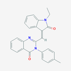 2-[(1-ethyl-2-oxo-1,2-dihydro-3H-indol-3-ylidene)methyl]-3-(4-methylphenyl)-4(3H)-quinazolinone