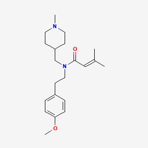 molecular formula C21H32N2O2 B3759532 N-[2-(4-methoxyphenyl)ethyl]-3-methyl-N-[(1-methyl-4-piperidinyl)methyl]-2-butenamide 