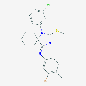 molecular formula C22H23BrClN3S B375955 N-(3-bromo-4-methylphenyl)-N-[1-(3-chlorophenyl)-2-(methylsulfanyl)-1,3-diazaspiro[4.5]dec-2-en-4-ylidene]amine 