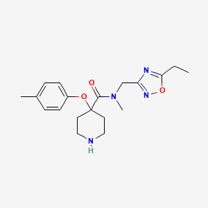 molecular formula C19H26N4O3 B3759607 N-[(5-ethyl-1,2,4-oxadiazol-3-yl)methyl]-N-methyl-4-(4-methylphenoxy)piperidine-4-carboxamide 