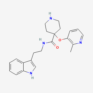 molecular formula C22H26N4O2 B3759630 N-[2-(1H-indol-3-yl)ethyl]-4-[(2-methylpyridin-3-yl)oxy]piperidine-4-carboxamide 