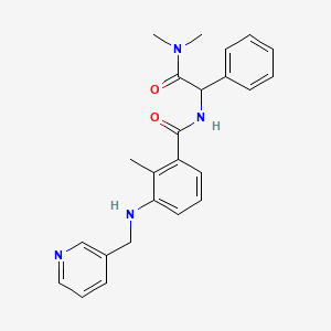 molecular formula C24H26N4O2 B3759638 N-[2-(dimethylamino)-2-oxo-1-phenylethyl]-2-methyl-3-[(pyridin-3-ylmethyl)amino]benzamide 