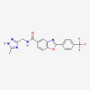 molecular formula C19H14F3N5O2 B3759690 N-[(5-methyl-1H-1,2,4-triazol-3-yl)methyl]-2-[4-(trifluoromethyl)phenyl]-1,3-benzoxazole-5-carboxamide 