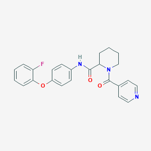 molecular formula C24H22FN3O3 B3759721 N-[4-(2-fluorophenoxy)phenyl]-1-isonicotinoyl-2-piperidinecarboxamide 