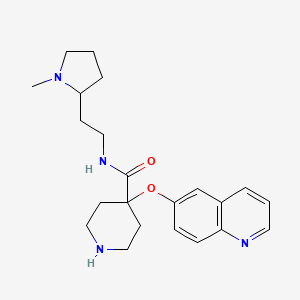 molecular formula C22H30N4O2 B3759787 N-[2-(1-methylpyrrolidin-2-yl)ethyl]-4-(quinolin-6-yloxy)piperidine-4-carboxamide 