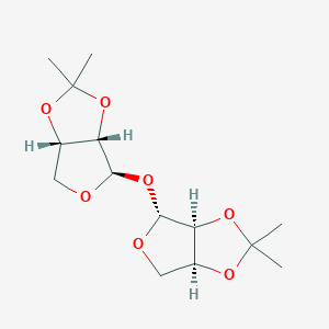 molecular formula C14H22O7 B037598 (3aS,4R,6aS)-4-[[(3aS,4R,6aS)-2,2-dimethyl-3a,4,6,6a-tetrahydrofuro[3,4-d][1,3]dioxol-4-yl]oxy]-2,2-dimethyl-3a,4,6,6a-tetrahydrofuro[3,4-d][1,3]dioxole CAS No. 120142-89-4