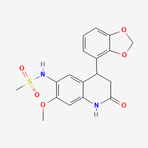 molecular formula C18H18N2O6S B3759800 N-[4-(1,3-benzodioxol-4-yl)-7-methoxy-2-oxo-1,2,3,4-tetrahydroquinolin-6-yl]methanesulfonamide 