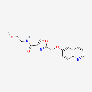 molecular formula C17H17N3O4 B3759823 N-(2-methoxyethyl)-2-[(6-quinolinyloxy)methyl]-1,3-oxazole-4-carboxamide 