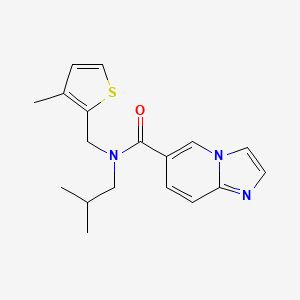 molecular formula C18H21N3OS B3759866 N-isobutyl-N-[(3-methyl-2-thienyl)methyl]imidazo[1,2-a]pyridine-6-carboxamide 