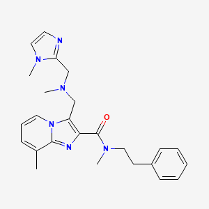 molecular formula C25H30N6O B3759888 N,8-dimethyl-3-({methyl[(1-methyl-1H-imidazol-2-yl)methyl]amino}methyl)-N-(2-phenylethyl)imidazo[1,2-a]pyridine-2-carboxamide 
