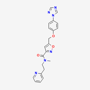 molecular formula C21H20N6O3 B3759893 N-methyl-N-[2-(2-pyridinyl)ethyl]-5-{[4-(1H-1,2,4-triazol-1-yl)phenoxy]methyl}-3-isoxazolecarboxamide 