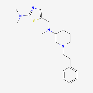 molecular formula C20H30N4S B3759943 N-{[2-(dimethylamino)-1,3-thiazol-5-yl]methyl}-N-methyl-1-(2-phenylethyl)-3-piperidinamine 