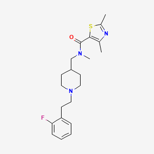 molecular formula C21H28FN3OS B3759958 N-[[1-[2-(2-fluorophenyl)ethyl]piperidin-4-yl]methyl]-N,2,4-trimethyl-1,3-thiazole-5-carboxamide 