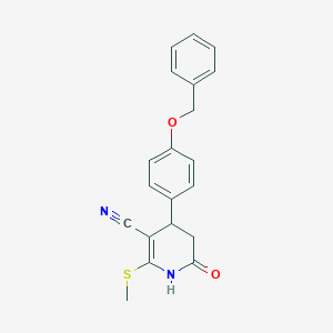 molecular formula C20H18N2O2S B376006 6-methylsulfanyl-2-oxo-4-(4-phenylmethoxyphenyl)-3,4-dihydro-1H-pyridine-5-carbonitrile CAS No. 5604-69-3