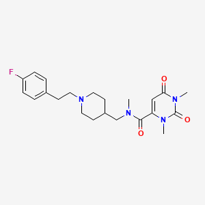 molecular formula C22H29FN4O3 B3760063 N-({1-[2-(4-fluorophenyl)ethyl]-4-piperidinyl}methyl)-N,1,3-trimethyl-2,6-dioxo-1,2,3,6-tetrahydro-4-pyrimidinecarboxamide 