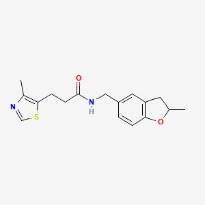molecular formula C17H20N2O2S B3760078 N-[(2-methyl-2,3-dihydro-1-benzofuran-5-yl)methyl]-3-(4-methyl-1,3-thiazol-5-yl)propanamide 