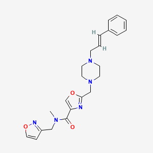 molecular formula C23H27N5O3 B3760109 N-(3-isoxazolylmethyl)-N-methyl-2-({4-[(2E)-3-phenyl-2-propen-1-yl]-1-piperazinyl}methyl)-1,3-oxazole-4-carboxamide 