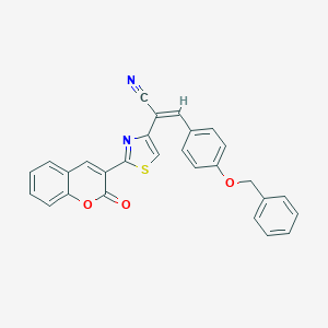 molecular formula C28H18N2O3S B376011 3-[4-(benzyloxy)phenyl]-2-[2-(2-oxo-2H-chromen-3-yl)-1,3-thiazol-4-yl]acrylonitrile 