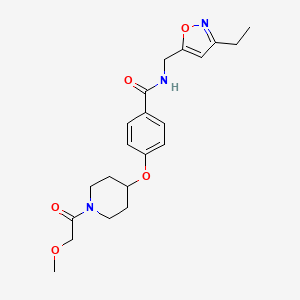 molecular formula C21H27N3O5 B3760213 N-[(3-ethyl-1,2-oxazol-5-yl)methyl]-4-[1-(2-methoxyacetyl)piperidin-4-yl]oxybenzamide 