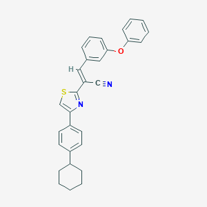 molecular formula C30H26N2OS B376032 2-[4-(4-Cyclohexylphenyl)-1,3-thiazol-2-yl]-3-(3-phenoxyphenyl)acrylonitrile 