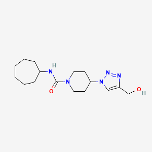 molecular formula C16H27N5O2 B3760324 N-cycloheptyl-4-[4-(hydroxymethyl)-1H-1,2,3-triazol-1-yl]-1-piperidinecarboxamide 