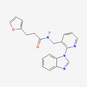 molecular formula C20H18N4O2 B3760340 N-{[2-(1H-benzimidazol-1-yl)-3-pyridinyl]methyl}-3-(2-furyl)propanamide 