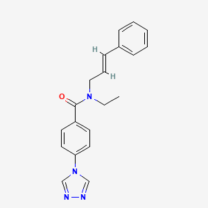 molecular formula C20H20N4O B3760353 N-ethyl-N-[(2E)-3-phenylprop-2-en-1-yl]-4-(4H-1,2,4-triazol-4-yl)benzamide 