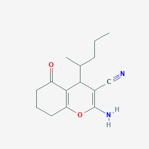 molecular formula C15H20N2O2 B376040 2-Amino-5-oxo-4-pentan-2-yl-4,6,7,8-tetrahydrochromene-3-carbonitrile CAS No. 332052-09-2