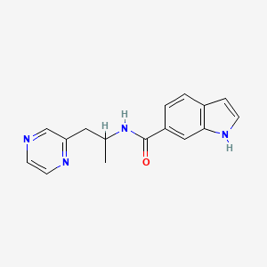 molecular formula C16H16N4O B3760410 N-(1-pyrazin-2-ylpropan-2-yl)-1H-indole-6-carboxamide 