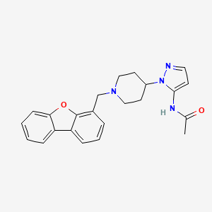 molecular formula C23H24N4O2 B3760446 N-{1-[1-(dibenzo[b,d]furan-4-ylmethyl)-4-piperidinyl]-1H-pyrazol-5-yl}acetamide 