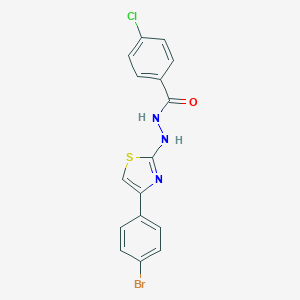 molecular formula C16H11BrClN3OS B376045 N'-[4-(4-bromophenyl)-1,3-thiazol-2-yl]-4-chlorobenzohydrazide 