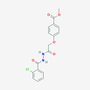 molecular formula C17H15ClN2O5 B376046 Methyl 4-{2-[2-(2-chlorobenzoyl)hydrazino]-2-oxoethoxy}benzoate 