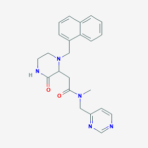 molecular formula C23H25N5O2 B3760472 N-methyl-2-[1-(naphthalen-1-ylmethyl)-3-oxopiperazin-2-yl]-N-(pyrimidin-4-ylmethyl)acetamide 