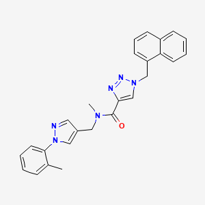 molecular formula C26H24N6O B3760484 N-methyl-N-{[1-(2-methylphenyl)-1H-pyrazol-4-yl]methyl}-1-(1-naphthylmethyl)-1H-1,2,3-triazole-4-carboxamide 