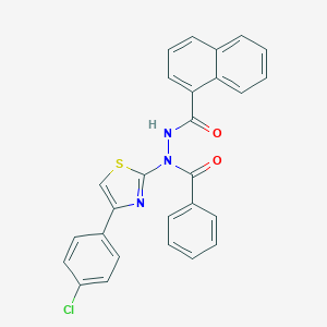 molecular formula C27H18ClN3O2S B376050 N-[4-(4-chlorophenyl)-1,3-thiazol-2-yl]-N'-(1-naphthoyl)benzohydrazide 