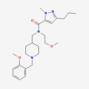 molecular formula C25H38N4O3 B3760508 N-{[1-(2-methoxybenzyl)-4-piperidinyl]methyl}-N-(2-methoxyethyl)-1-methyl-3-propyl-1H-pyrazole-5-carboxamide 