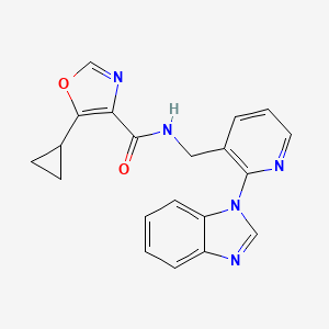 molecular formula C20H17N5O2 B3760592 N-{[2-(1H-benzimidazol-1-yl)-3-pyridinyl]methyl}-5-cyclopropyl-1,3-oxazole-4-carboxamide 