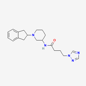 molecular formula C20H27N5O B3760598 N-[1-(2,3-dihydro-1H-inden-2-yl)piperidin-3-yl]-4-(1,2,4-triazol-1-yl)butanamide 
