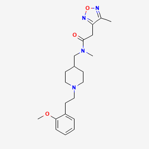 molecular formula C21H30N4O3 B3760623 N-({1-[2-(2-methoxyphenyl)ethyl]-4-piperidinyl}methyl)-N-methyl-2-(4-methyl-1,2,5-oxadiazol-3-yl)acetamide 