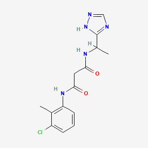 molecular formula C14H16ClN5O2 B3760636 N-(3-chloro-2-methylphenyl)-N'-[1-(1H-1,2,4-triazol-5-yl)ethyl]malonamide 